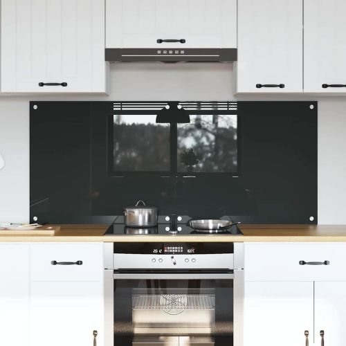 Кухненски гръб 2 pcs Тъмен сив 70 x 60 cm закалено стъкло