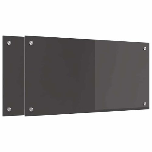 Кухненски гръб 2 pcs Тъмен сив 80 x 40 cm закалено стъкло