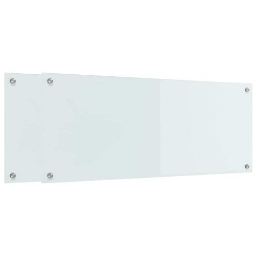 Кухненски гръб 2 pcs Бяло 100 x 40 cm закалено стъкло