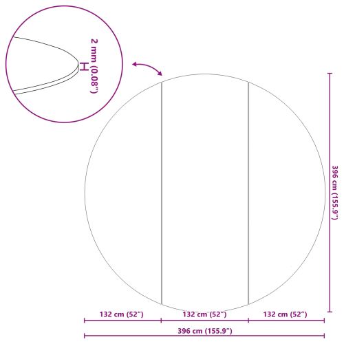 Покривало за дъното на басейна Ø 396 cm (2 mm) Кръгла Черно