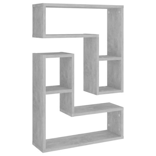Стенни рафтове, 2 бр, бетонно сив, 50x15x50 см, инженерно дърво