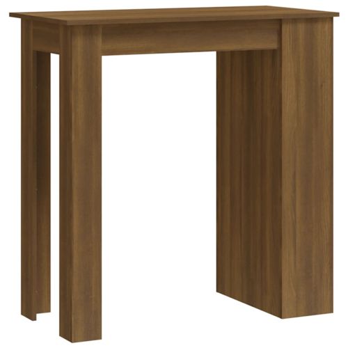 Бар маса с рафтове, кафяв дъб, 102x50x103,5 см, инженерно дърво