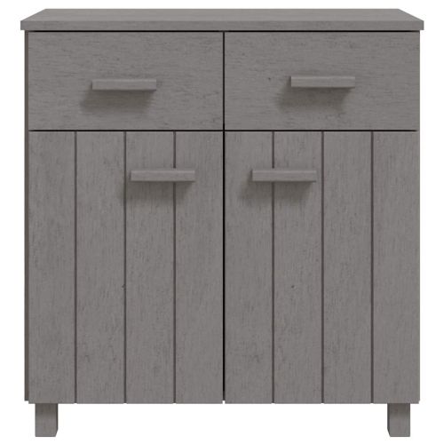 Сайдборд HAMAR светлосив 79x40x80 см борово дърво масив