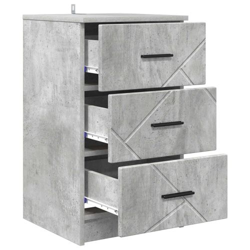 Нощен шкаф Бетонно сиво 38 x 38 x 66 см Инженерна дървесина