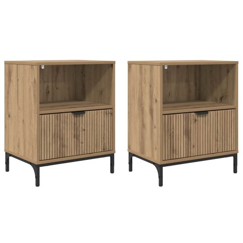 Нощен шкаф 2 pcs дъб артизан 49 x 36 x 61 см Инженерно дърво