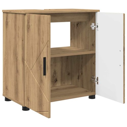 Шкаф за баня Дъб 61 x 35 x 64 см Инженерно дърво & Метал