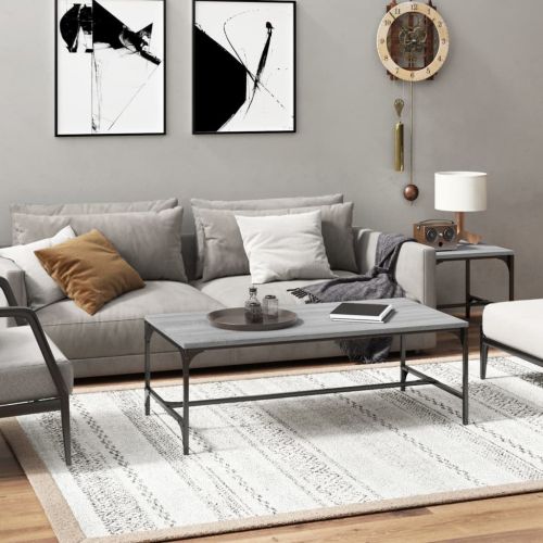 Кафе маса, сив сонома, 100x50x35 см, инженерно дърво