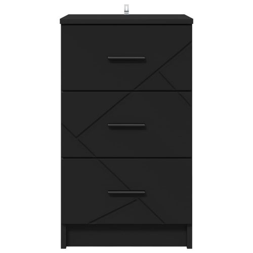 Нощен шкаф с чекмедже Черно 38 x 38 x 66 см Инженерно дърво