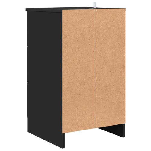 Нощен шкаф с чекмедже Черно 38 x 38 x 66 см Инженерно дърво