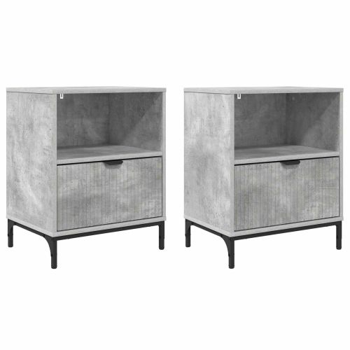 Нощен шкаф 2 pcs Бетонно сиво 49 x 36 x 61 см Инженерно дърво