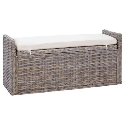 Пейка с място за съхранение Сив 110 x 40 x 50 см Ратан