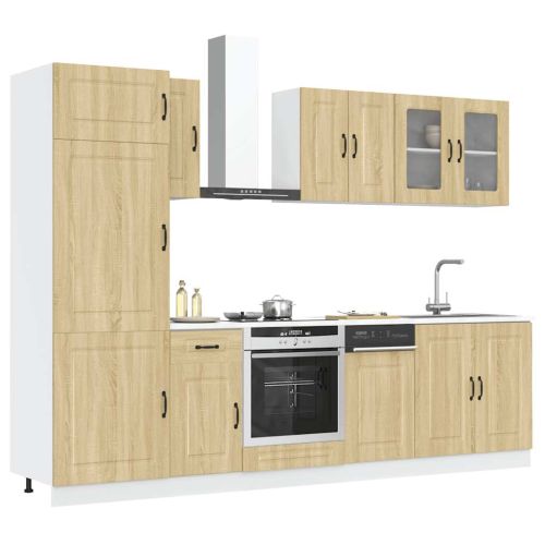 Комплект кухненски шкафове от 8 части Kalmar, инженерно дърво