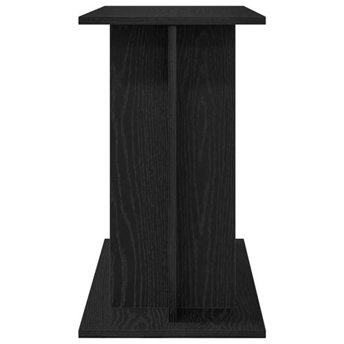 Поставка за аквариум, черно и дъб, 80x35x60 см, инженерно дърво