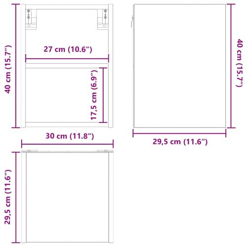 Висящ шкаф Черния дъб 30 x 29,5 x 40 см Инженерно дърво