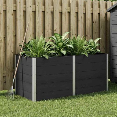 Градинска повдигната леха Черно 200 x 100 x 91 см