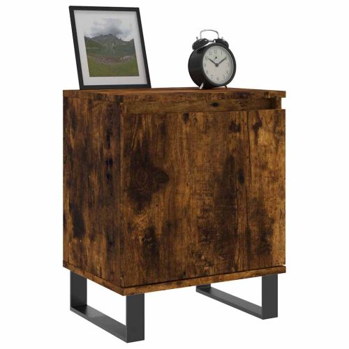 Нощни шкафчета 2 бр опушен дъб 40x30x50 см инженерно дърво