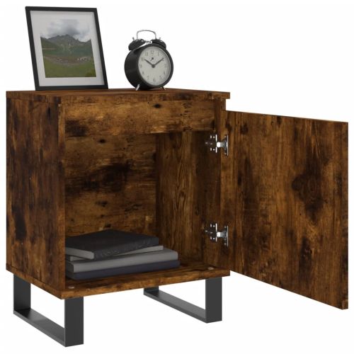 Нощни шкафчета 2 бр опушен дъб 40x30x50 см инженерно дърво