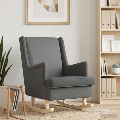 Люлеещ се стол Тъмен сив 62 x 80 x 85 см текстил