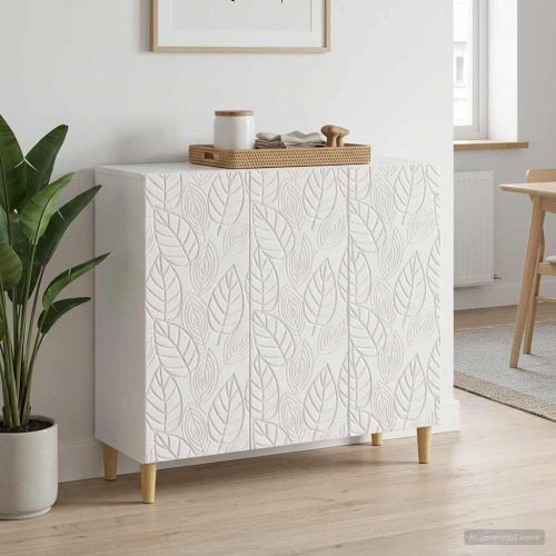 Служебен шкаф Бял гланц 89 x 34,5 x 80 см Инженерна дървесина
