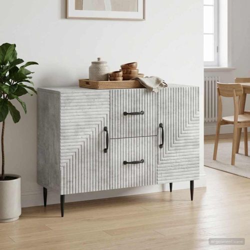 Служебен шкаф с чекмедже Бетонно сиво 89 x 34,5 x 60 см