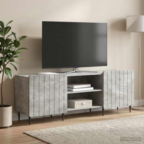 ТВ шкаф Бетонно сиво 150 x 31 x 52 см Инженерна дървесина