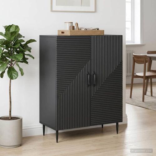 Служебен шкаф Черно 66 x 34,5 x 89,5 см Инженерна дървесина