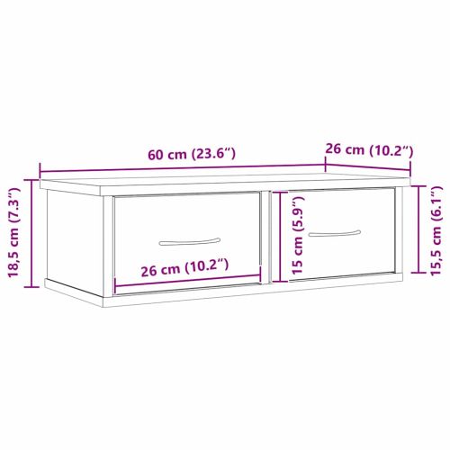 Стенен шкаф Черния дъб 60 x 26 x 18,5 см Инженерно дърво
