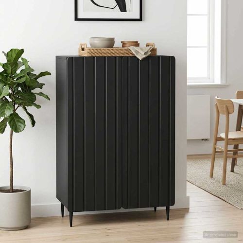 Служебен шкаф Черно 66 x 34,5 x 92 см Инженерна дървесина