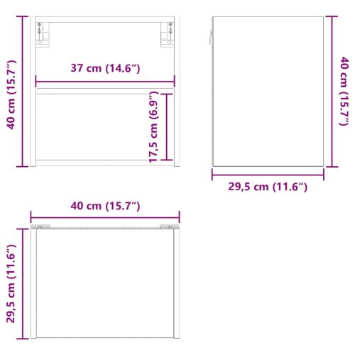 Висящ шкаф Сив Сонома 40 x 29,5 x 40 см Инженерно дърво