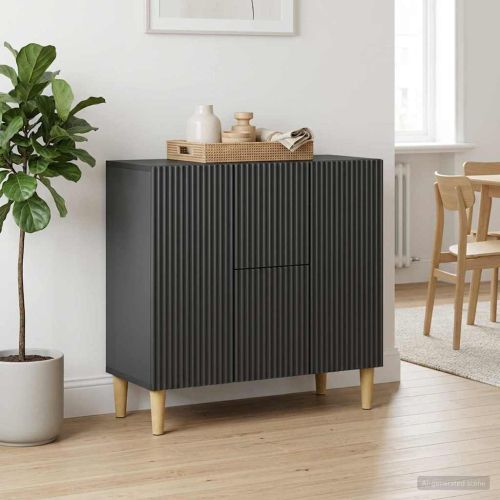 Служебен шкаф Черно 89 x 34,5 x 60 см Инженерна дървесина