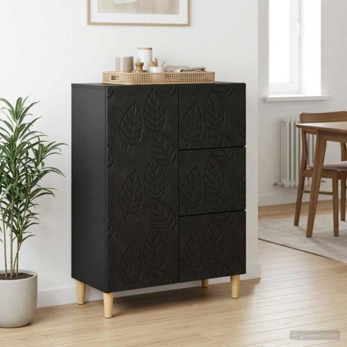 Служебен шкаф Черно 66 x 34,5 x 90 см Инженерна дървесина