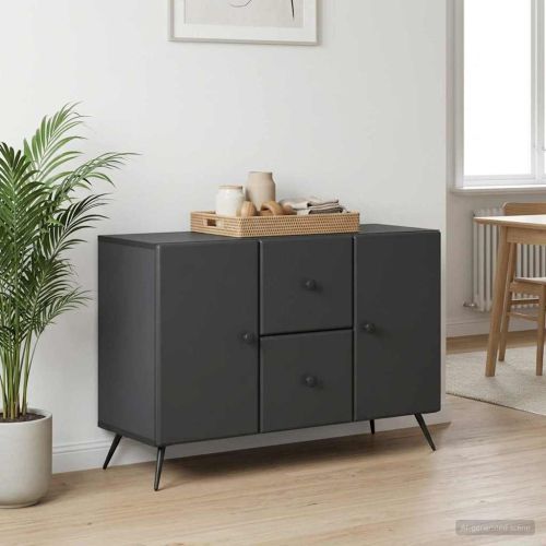 Служебен шкаф Черно 89 x 34,5 x 60 см Инженерна дървесина