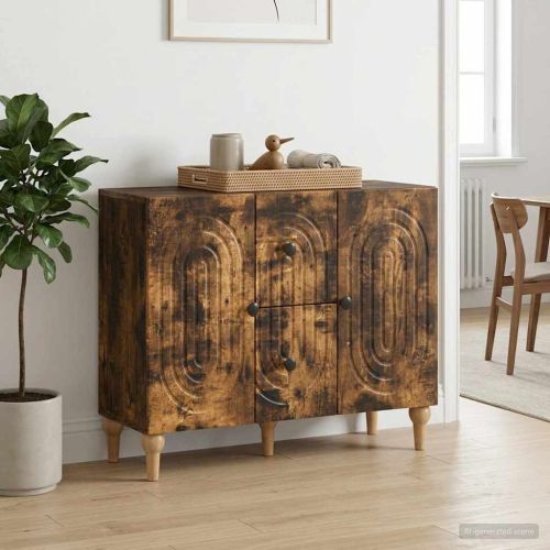 ТВ шкаф Опушен дъб 89 x 34,5 x 60 см Инженерна дървесина