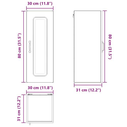 Панел за миялна машина Kalmar 2 pcs Старо дърво 30 x 31 x 80 см