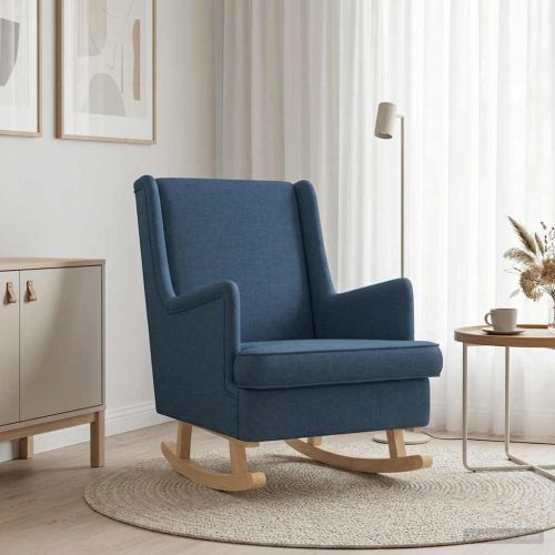 Люлеещ се стол Синьо 62 x 80 x 85 см текстил