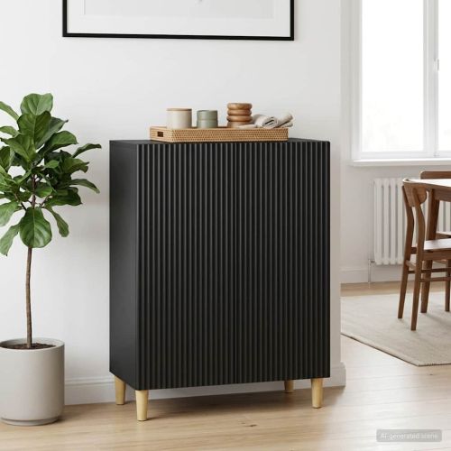 Служебен шкаф Черно 66 x 34,5 x 90 см Инженерна дървесина