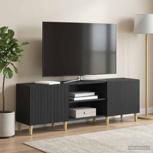 ТВ шкаф Черно 150 x 31 x 50 см Инженерна дървесина