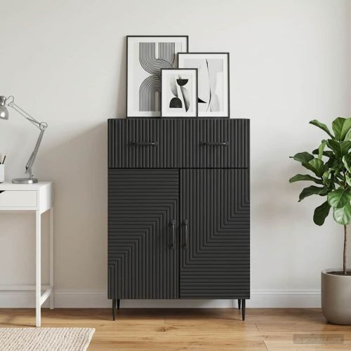 Служебен шкаф Черно 66 x 34,5 x 89,5 см Инженерна дървесина