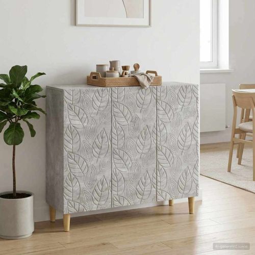 Служебен шкаф Бетонно сиво 89 x 34,5 x 80 см