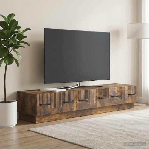 ТВ шкаф Опушен дъб 147 x 34,5 x 27 см Инженерна дървесина