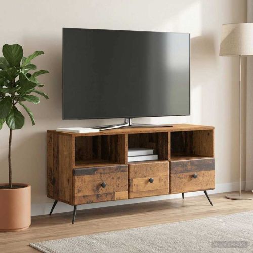 ТВ шкаф Старо дърво 102 x 34,5 x 50 см Инженерна дървесина