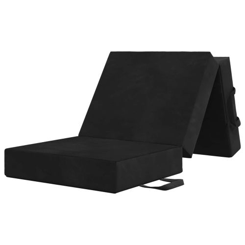 Сгъваем диван легло 75 x 63 x 45 см Черно