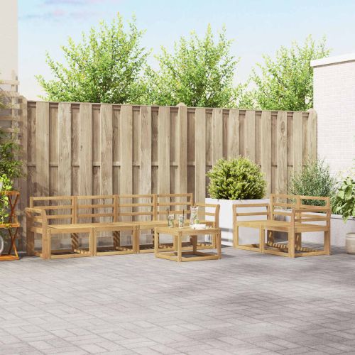 Комплект дивани за открито 7 pcs Бяло 59 x 59 x 37 см