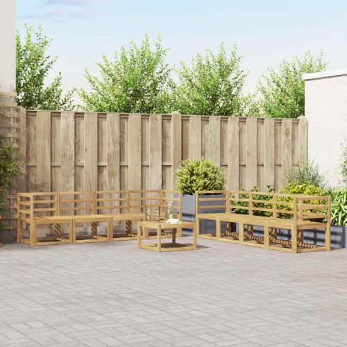 Комплект дивани за открито 9 pcs Бяло 59 x 59 x 37 см