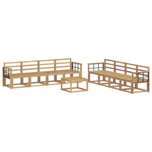 Комплект дивани за открито 9 pcs Бяло 59 x 59 x 37 см