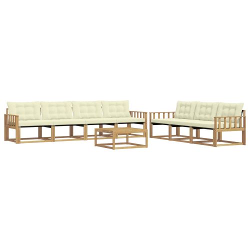 Комплект дивани за открито 8 pcs Бяло и кремаво