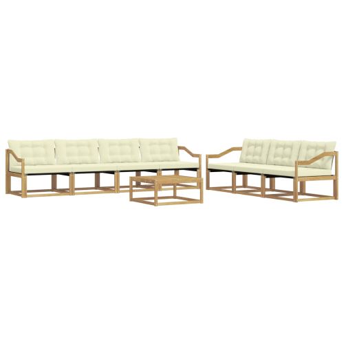 Комплект дивани за открито 8 pcs Бяло и кремаво
