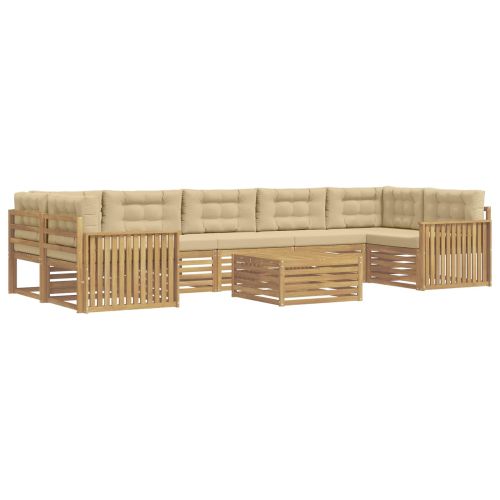 Комплект дивани за открито 8 pcs Бяло и Бежово