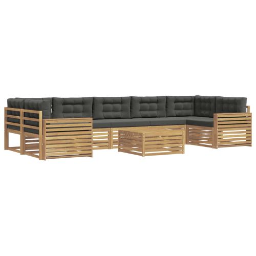Комплект дивани за открито 8 pcs Бяло и антрацит