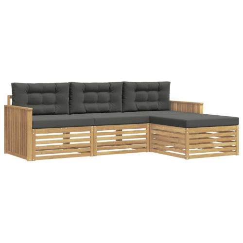 Комплект дивани за открито 4 pcs Бяло и антрацит